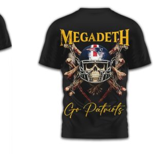 New England Patriots Megadeth Heavy Metal Skull Crossbones Go Patriots Rock Music Shirt