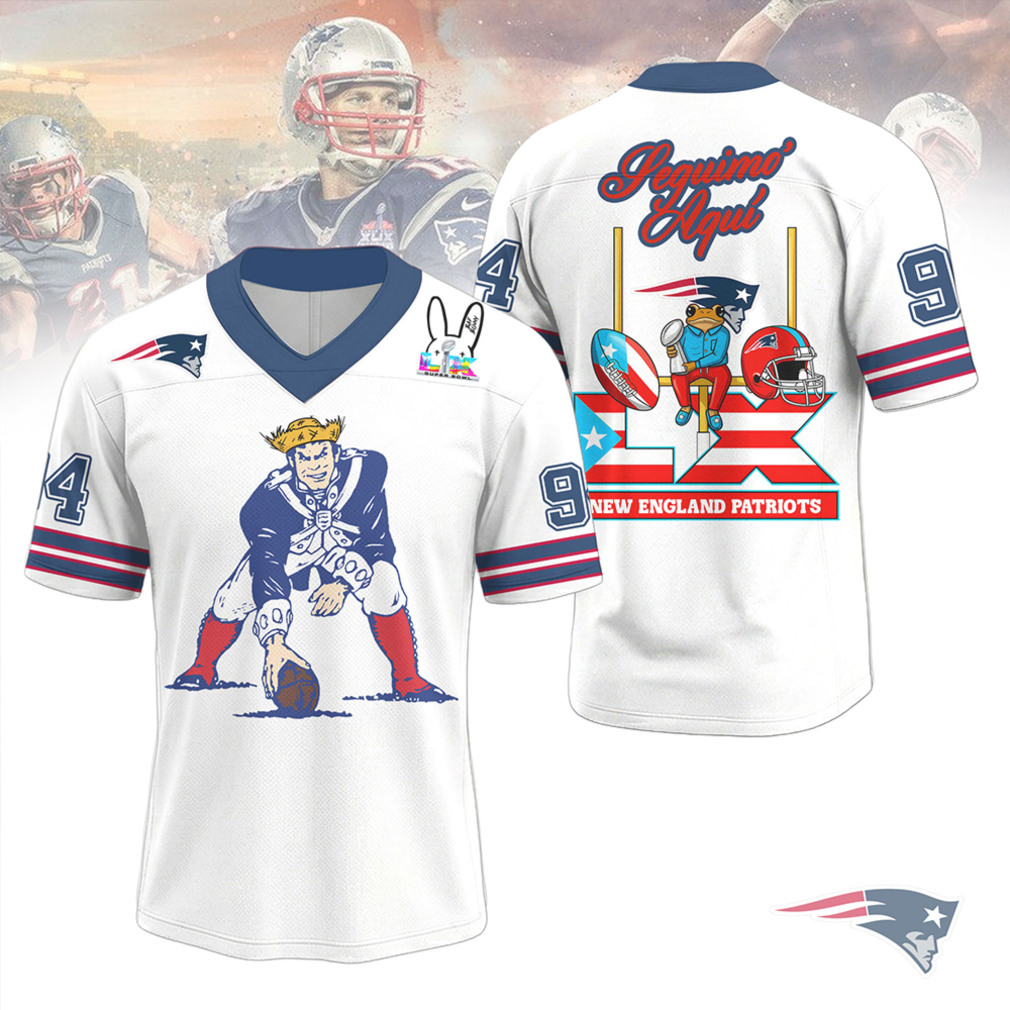 New England Patriots Puerto Rico Flag Coqui Frog Football Fan Graphic Jersey New England Patriots Puerto Rico Flag Coqui Frog Football Fan Graphic Jersey