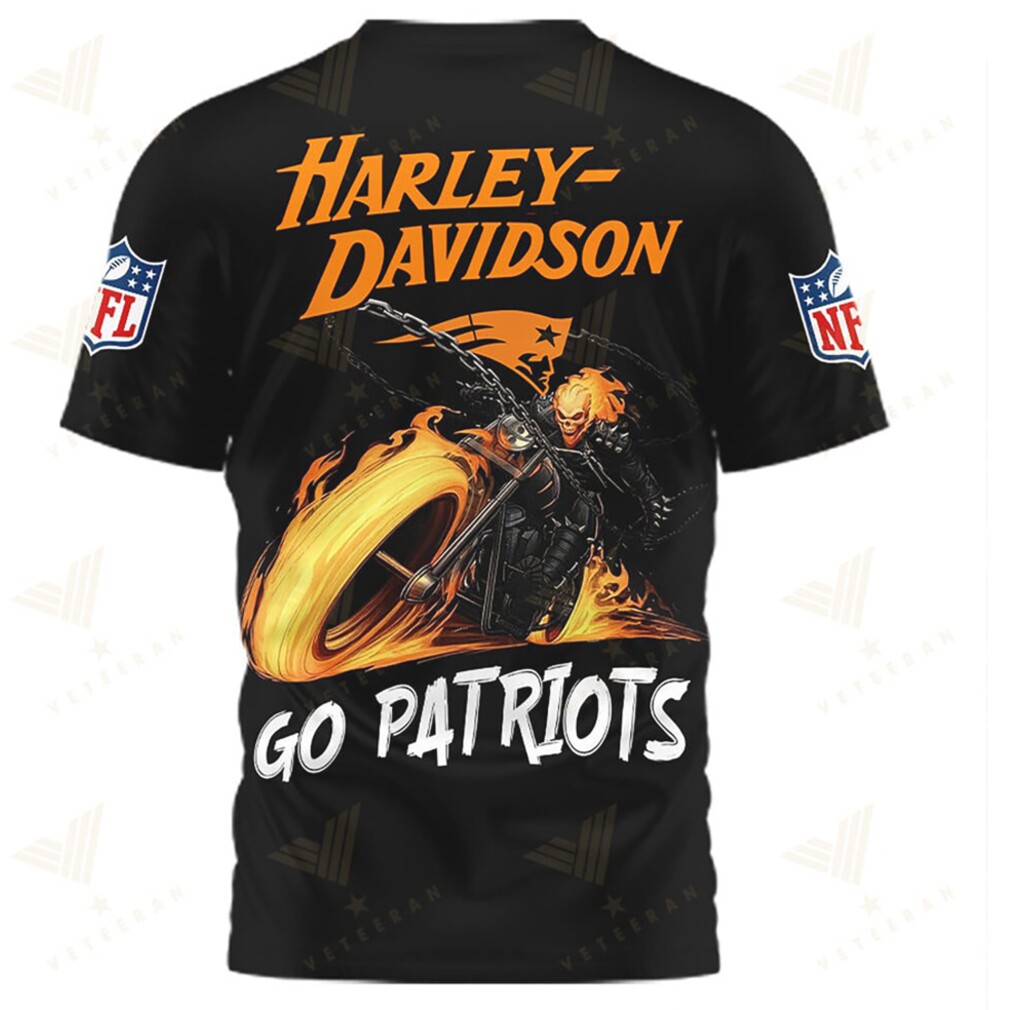 New England Patriots Rider Ghost Harley Davidson Inspired Biker Football Fan T Shirt New England Patriots Rider Ghost Harley Davidson Inspired Biker Football Fan T Shirt