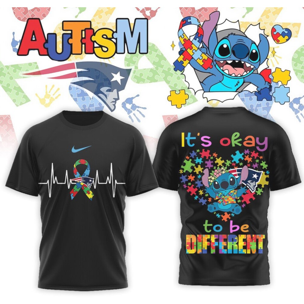 New England Patriots Stitch Autism Awareness It's Okay To Be Different Sports Shirt New England Patriots Stitch Autism Awareness It's Okay To Be Different Sports Shirt
