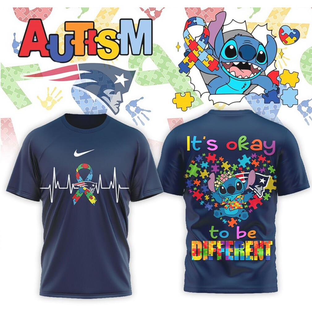 New England Patriots Stitch Autism Awareness It’s Okay To Be Different Sports Shirt New England Patriots Stitch Autism Awareness It’s Okay To Be Different Sports Shirt