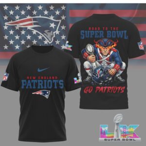 New England Patriots Super Bowl Road To Glory Graphic Football Fan T Shirt