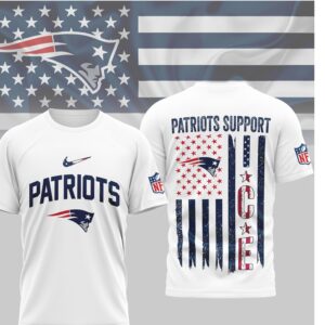 New England Patriots Support ICE Patriotic American Flag Distressed Military Style Fan Shirt