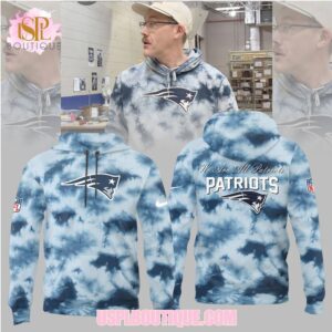 New England Patriots Tie Dye Blue Graphic Hoodie NFL Football Vintage Game Day Wear Hoodie