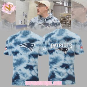 New England Patriots Tie Dye Blue Graphic Hoodie NFL Football Vintage Game Day Wear Hoodie