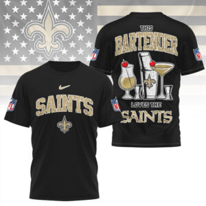 New Orleans Saints Bartender Vintage Fleur De Lis Football Fan Apparel T Shirt
