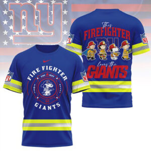 New York Giants Firefighter Snoopy Peanuts Hero Football Fan Gift tshirt