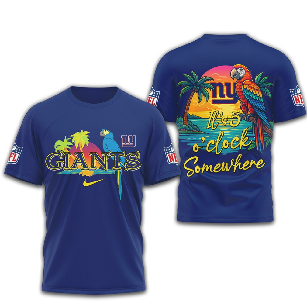 New York Giants Five O'Clock Somewhere Tropical NFL Summer tshirt New York Giants Five O'Clock Somewhere Tropical NFL Summer tshirt