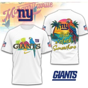 New York Giants Five O'Clock Somewhere Tropical NFL Summer tshirt