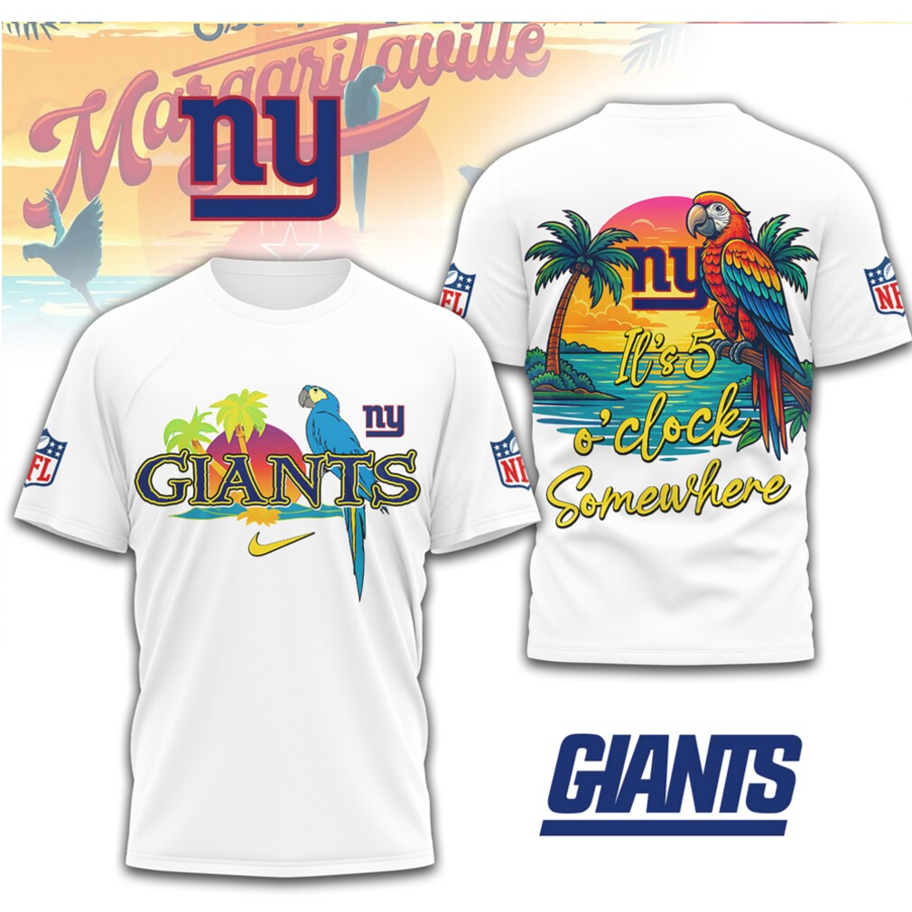 New York Giants Five O'Clock Somewhere Tropical NFL Summer tshirt New York Giants Five O'Clock Somewhere Tropical NFL Summer tshirt