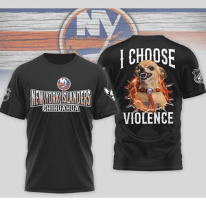 New York Islanders I Choose Violence Funny Chihuahua Dog Angry Hockey Fan Shirt
