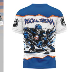 New York Islanders Puck Yeah Skeleton Blue Hockey Fan Game Day Shirt New York Islanders Puck Yeah Skeleton Blue Hockey Fan Game Day Shirt