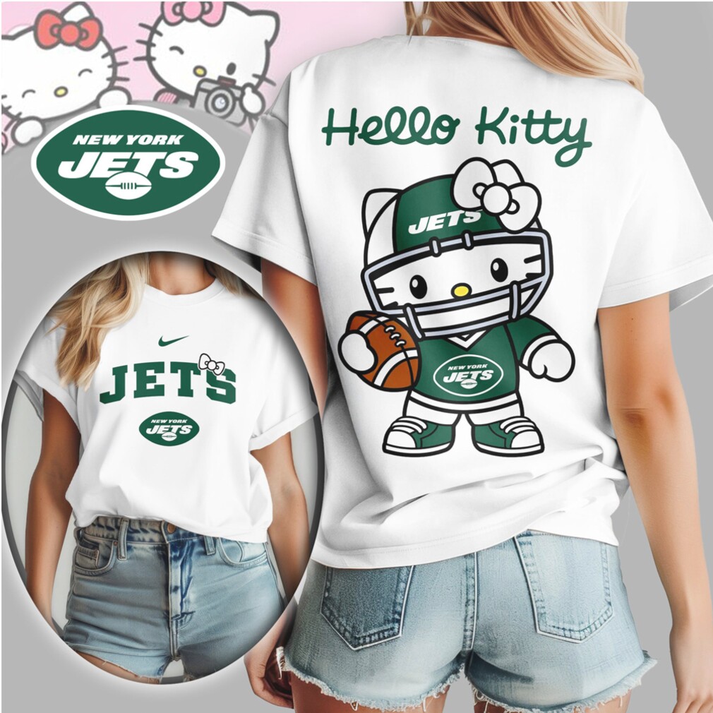 New York Jets Hello Kitty Vintage 90s Style Football Fan Gameday T Shirt New York Jets Hello Kitty Vintage 90s Style Football Fan Gameday T Shirt