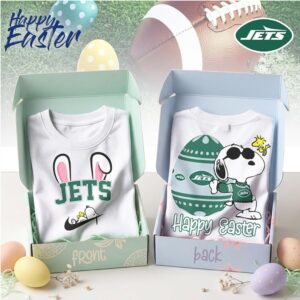 New York Jets Snoopy Happy Easter Bunny Ears Nike Logo Football Shirt