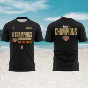 New York Knicks 2025 NBA Cup Champions Locker Room Celebration Shirt