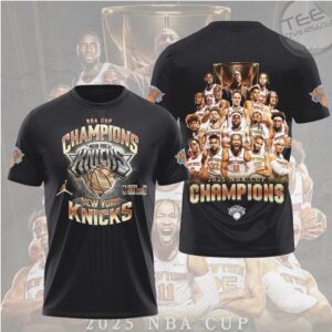 New York Knicks NBA Cup Champions 2025 Basketball Team Victory Graphic T Shirt