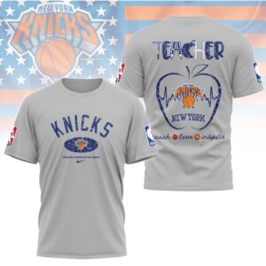 New York Knicks Teacher Appreciation Night Shirt NBA Basketball Teacher Heartbeat Graphic Shirt