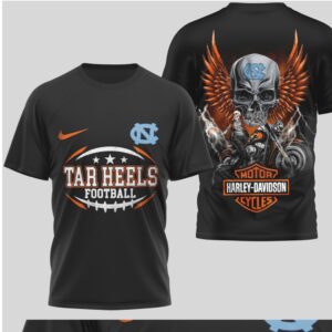 North Carolina Tar Heels Football Harley Biker Skull Wings Graphic T Shirt North Carolina Tar Heels Football Harley Biker Skull Wings Graphic T Shirt