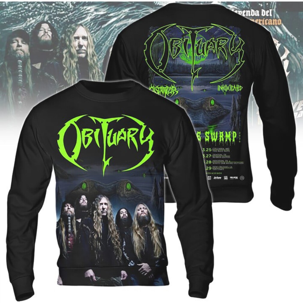 Obituary Out Of The Swamp 2026 Live Tour Death Metal Band tshirt Obituary Out Of The Swamp 2026 Live Tour Death Metal Band tshirt