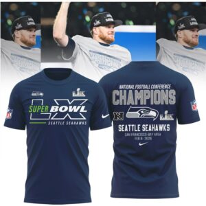 Official Seattle Seahawks Super Bowl LX 2026 National Football Conference Champions T Shirt