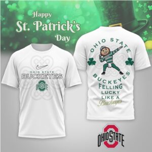 Ohio State Buckeyes St. Patrick's Day Lucky Clover Brutus Mascot Graphic T Shirt