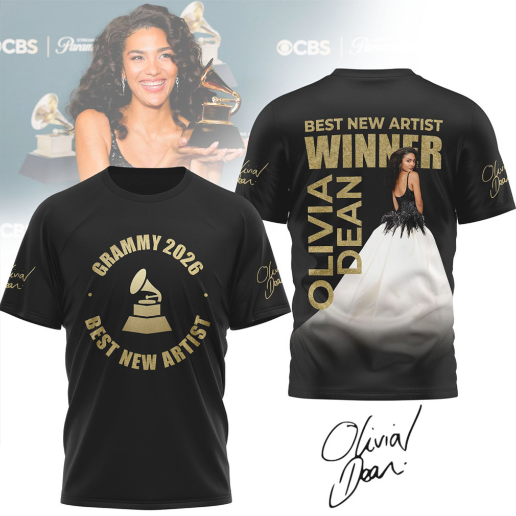 Olivia Dean Grammy 2026 Best New Artist Winner Commemorative Gold Music T Shirt Olivia Dean Grammy 2026 Best New Artist Winner Commemorative Gold Music T Shirt