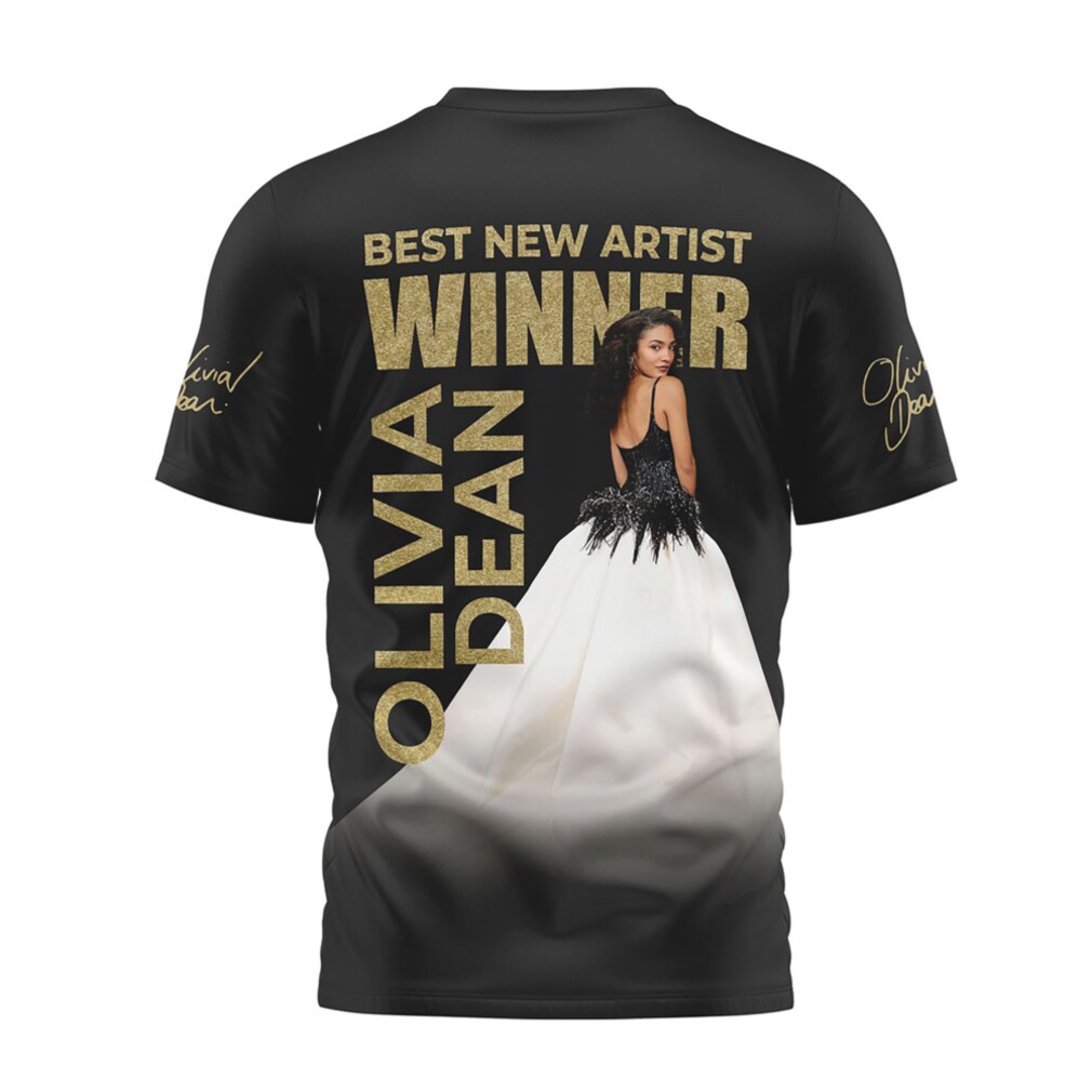 Olivia Dean Grammy 2026 Best New Artist Winner Commemorative Gold Music T Shirt Olivia Dean Grammy 2026 Best New Artist Winner Commemorative Gold Music T Shirt