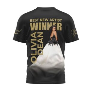Olivia Dean Grammy 2026 Best New Artist Winner Commemorative Gold Music T Shirt