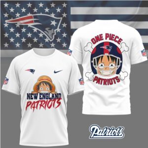 One Piece Luffy Monkey D. New England Patriots Anime Mashup Graphic Football Fan Shirt