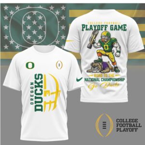 Oregon Ducks College Football Playoff Game Road To National Championship Graphic Apparel T Shirt