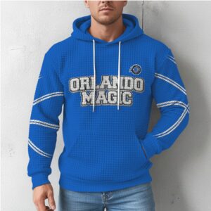 Orlando Magic Blue Waffle Knit Hoodie Retro NBA Game Day Fan Graphic Hoodie