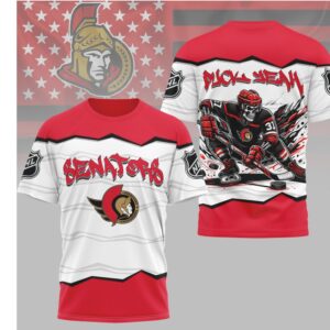 Ottawa Senators Puck Yeah Skeleton Red Hockey Fan Game Day Shirt