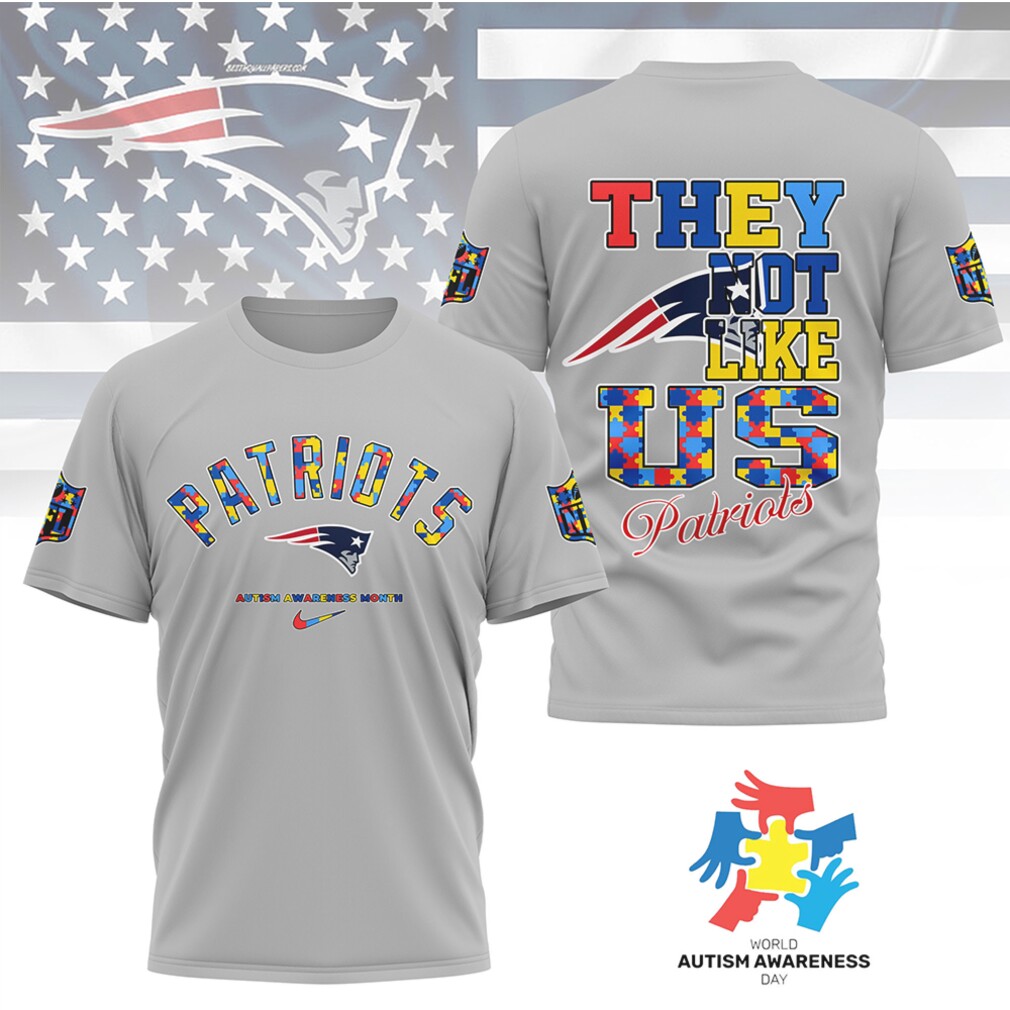 Patriots Autism Awareness Month They Not Like Us Puzzle Piece Graphic T Shirt Patriots Autism Awareness Month They Not Like Us Puzzle Piece Graphic T Shirt