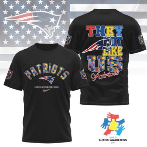 Patriots Autism Awareness Month They Not Like Us Puzzle Piece Graphic T Shirt