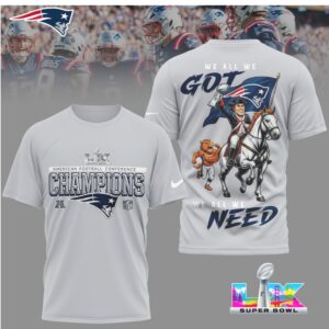 Patriots Super Bowl LIX Champions Tee We All We Got Fan Merchandise