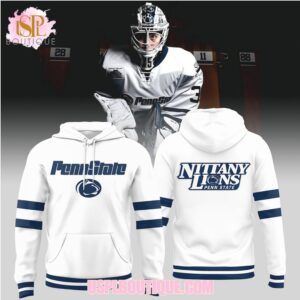 Penn State Nittany Lions Hockey White Striped Performance Hoodie Collegiate Sports Fan Gear