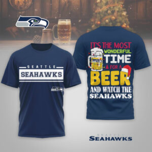 Personalized Seattle Seahawks Christmas Beer Graphic Tee Most Wonderful Time For A Beer Shirt Personalized Seattle Seahawks Christmas Beer Graphic Tee Most Wonderful Time For A Beer Shirt