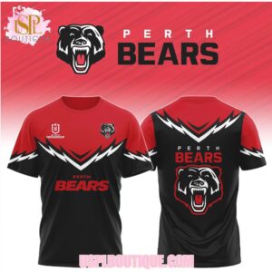 Perth Bears NRL Rugby League Team Mascot Logo Black Red Performance Sports Apparel