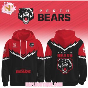 Perth Bears NRL Rugby League Team Mascot Logo Black Red Performance Sports Apparel