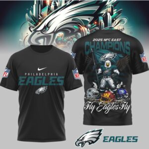 Philadelphia Eagles 2025 NFC East Champions Fly Eagles Fly Bold Mascot Graphic Shirt Philadelphia Eagles 2025 NFC East Champions Fly Eagles Fly Bold Mascot Graphic Shirt