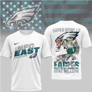 Philadelphia Eagles 2025 NFC East Champions Super Bowl LX Here We Come Shirt