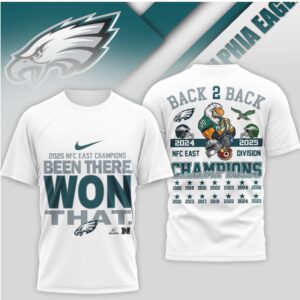 Philadelphia Eagles Back To Back NFC East Champions 2025 Division Winners Fan Shirt
