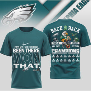 Philadelphia Eagles Back To Back NFC East Champions 2025 Division Winners Fan Shirt