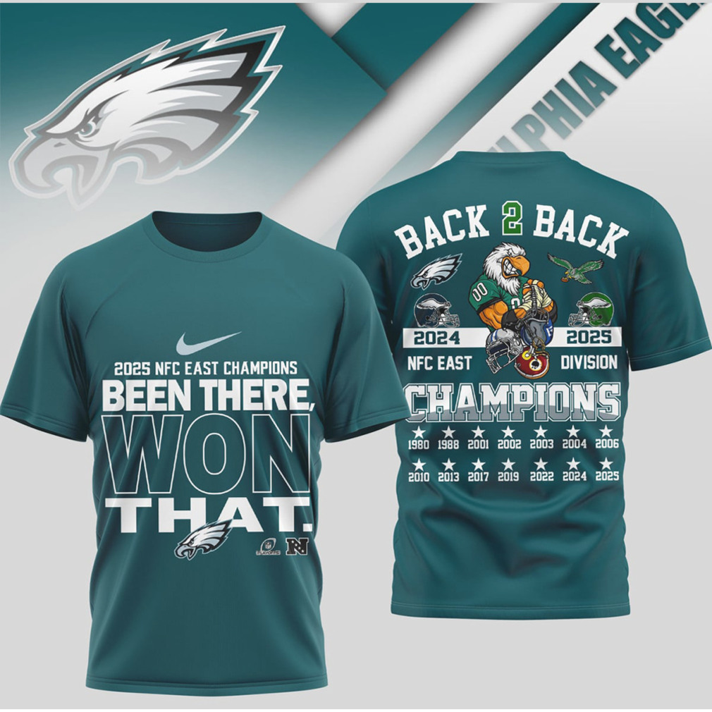 Philadelphia Eagles Back To Back NFC East Champions 2025 Division Winners Fan Shirt Philadelphia Eagles Back To Back NFC East Champions 2025 Division Winners Fan Shirt