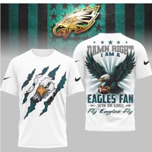 Philadelphia Eagles Damn Right I Am A Fan Eagle Claw Graphic T Shirt Apparel