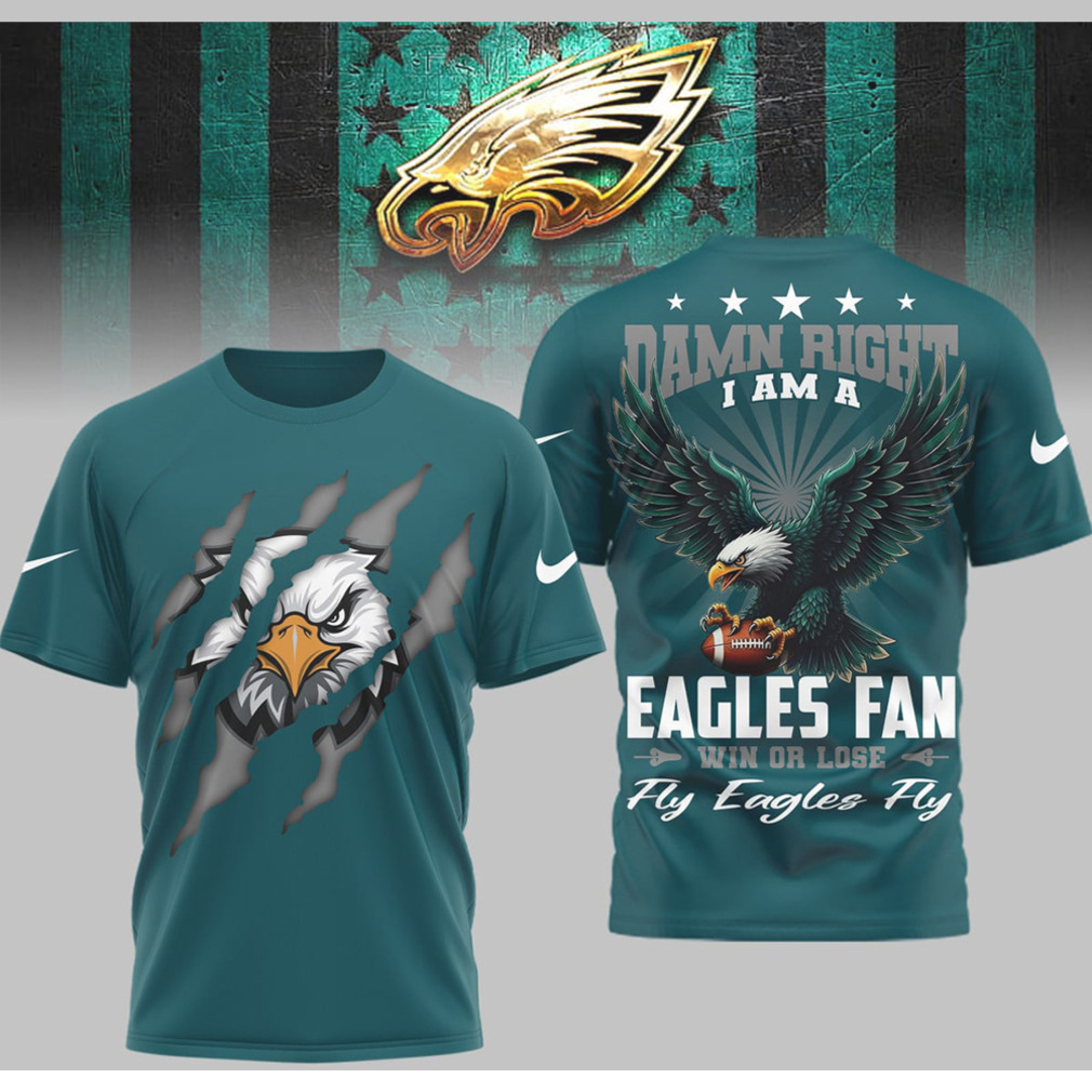 Philadelphia Eagles Damn Right I Am A Fan Eagle Claw Graphic T Shirt Apparel Philadelphia Eagles Damn Right I Am A Fan Eagle Claw Graphic T Shirt Apparel