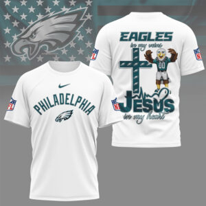 Philadelphia Eagles Jesus In My Heart Christian Faith Football Fan Graphic T Shirt