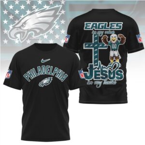 Philadelphia Eagles Jesus In My Heart Christian Faith Football Fan Graphic T Shirt