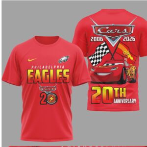 Philadelphia Eagles Lightning McQueen 20th Anniversary Red Shirt Vintage Style Racing T Shirt Philadelphia Eagles Lightning McQueen 20th Anniversary Red Shirt Vintage Style Racing T Shirt