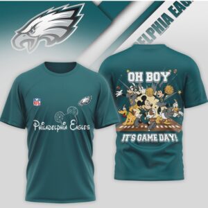 Philadelphia Eagles Mickey Mouse Disney Game Day Midnight Green Football Graphic Shirt